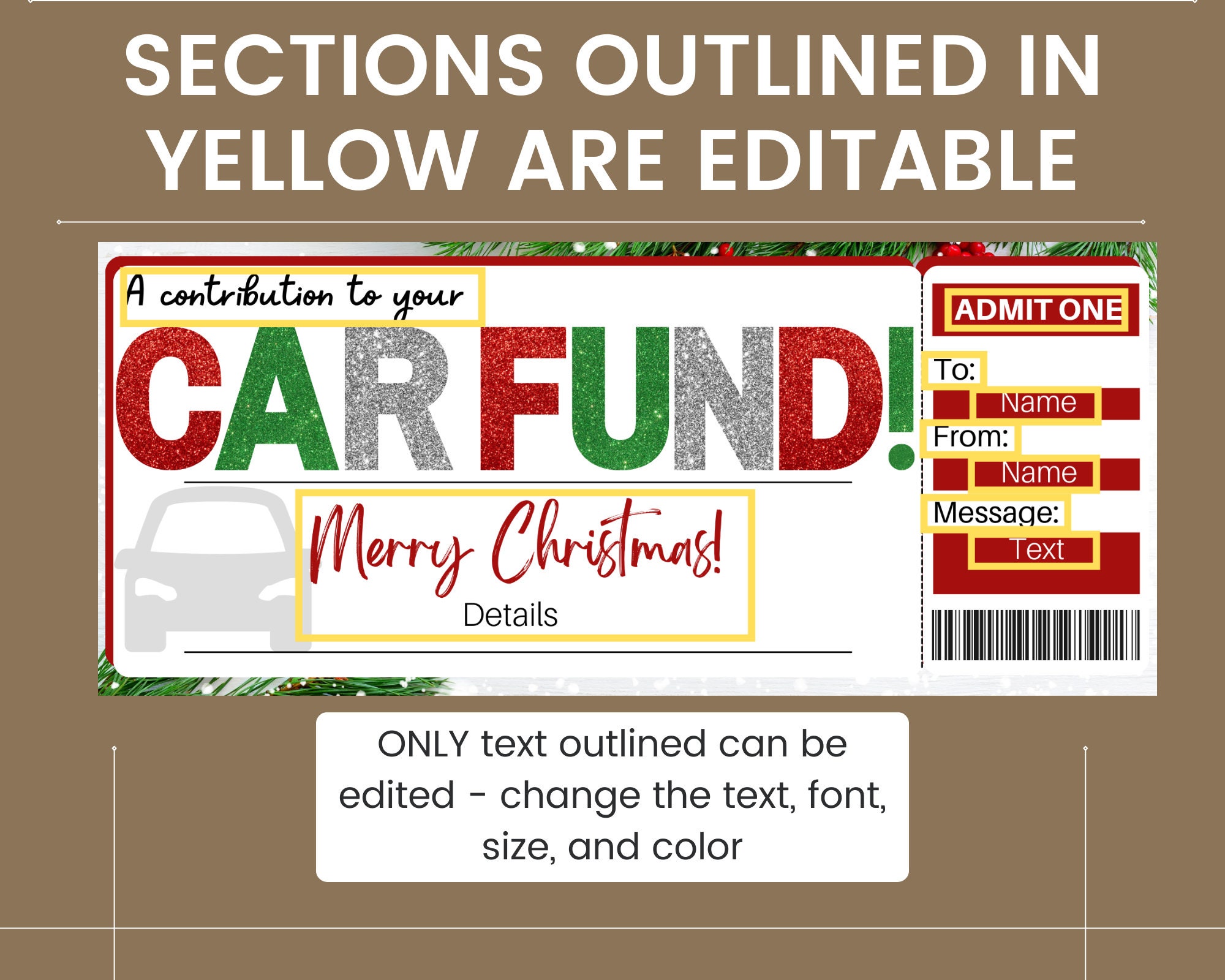 Car Fund Gift Certificate. New Car Gift. Car Fund Voucher. Car Fund ...