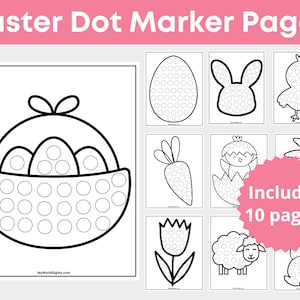 Easter Dot Pages. Easter Dot Marker Activities. Easter Dot Marker Printable. Do a Dot Printable. Easter Worksheet for Kids. Toddler Pages