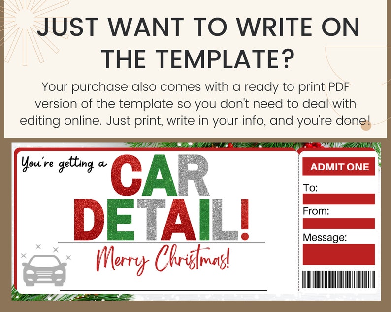 Car Detailing Gift Certificate Template Car Detailing Etsy Car Detailing Gift Certificate Template Car Detailing Etsy