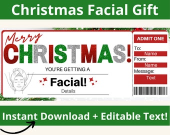 Facial Gift Certificate. Facial Coupon. Facial Certificate. Spa Ticket Template. Facial Gift Set. Spa Day Voucher. Printable. Editable.