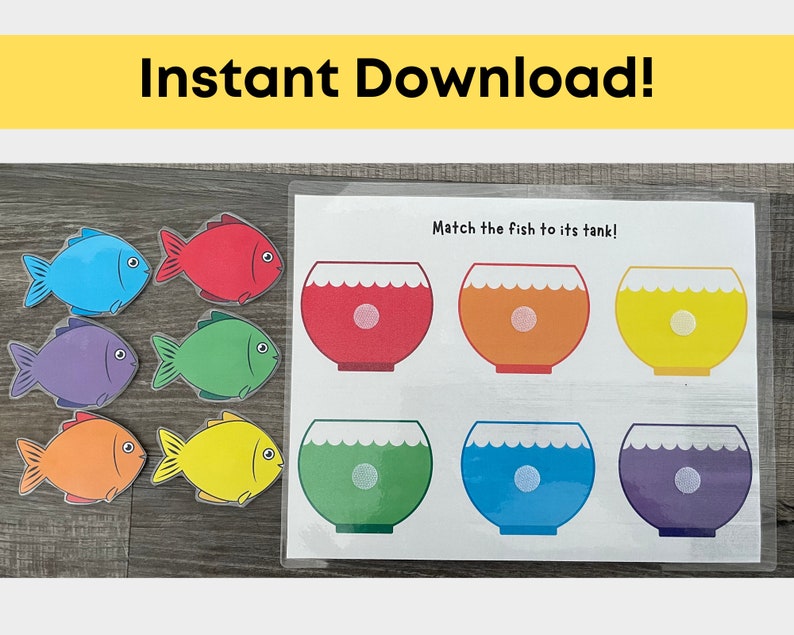 Color Matching Printable. Color Matching for Toddlers. Color Etsy