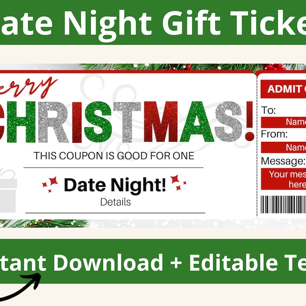 Date Night Coupon. Date Night Voucher. Printable Date Voucher. Dinner Date Coupon. Dinner Date Card. Christmas Date Night. Christmas Coupon.