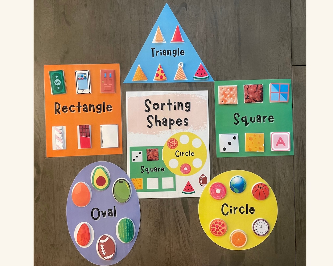 Shape Matching Worksheets Printable, Shape Sorting Activity, Learning ...