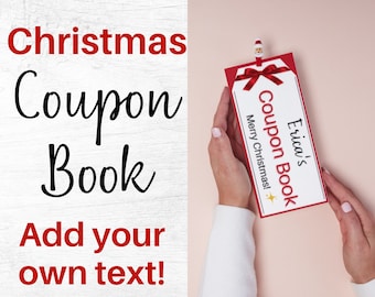Christmas Coupon Template. Christmas Coupon Book. Christmas ticket template. Editable Coupon Book. Coupons for Him. Coupons for Kids. Print