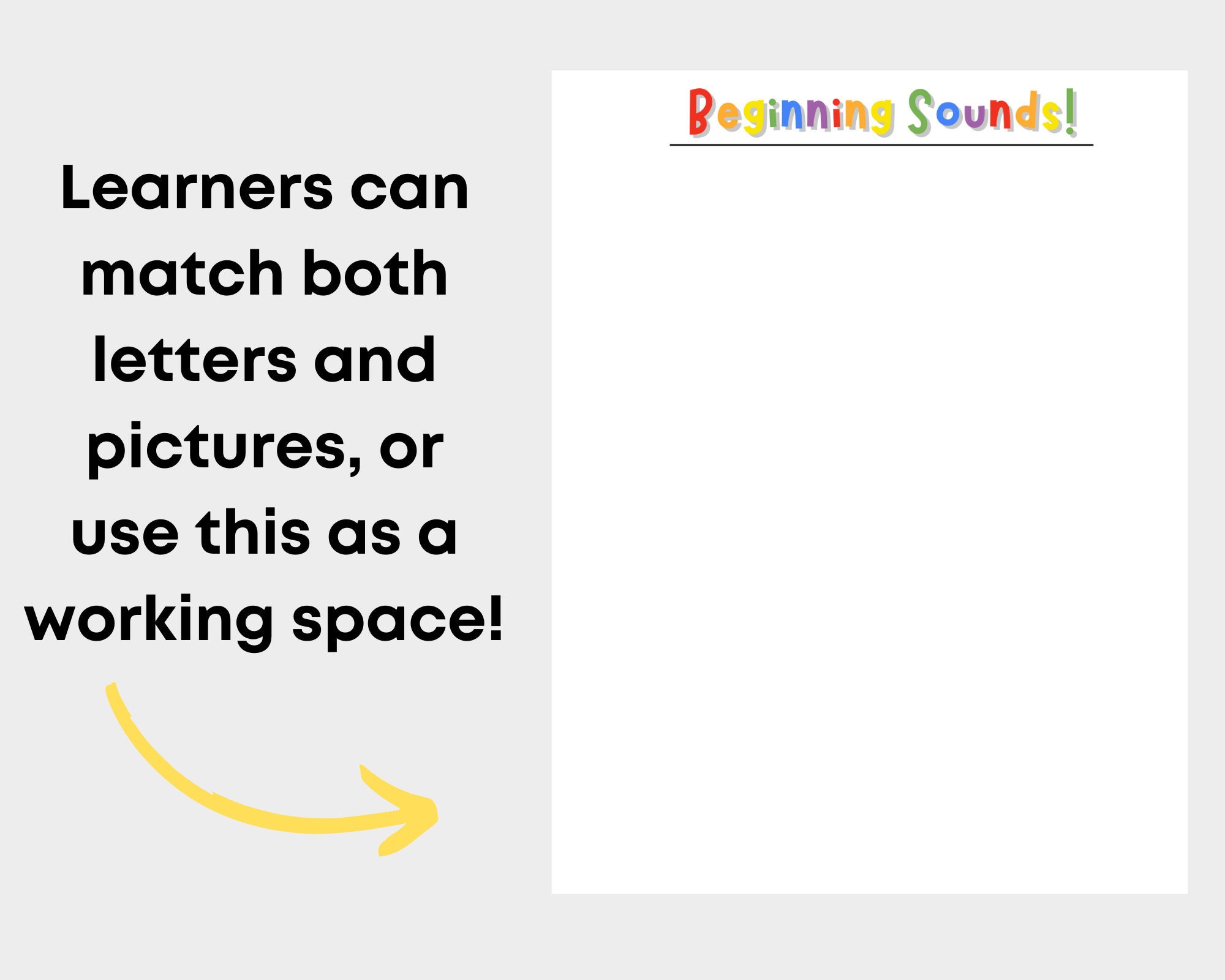 Beginning Sound Worksheet. Letter Sounds. Learning to Read. Preschool ...