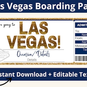 Las Vegas Boarding Pass. Las Vegas Trip. Las Vegas Surprise Ticket. Las Vegas Invite. Las Vegas Invitation. Vegas Girls Trip. Printable