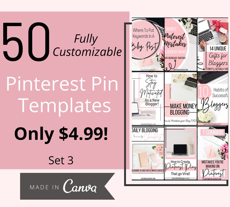 Pinterest Pin Templates for Canva Pinterest Pins. Pinterest Etsy