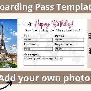 Bordkarte Vorlage. Bordkarte Vorlage. Überraschungs Bordkarte. Flugticket. Flugticket. Geburtstags Gutschein.Printable