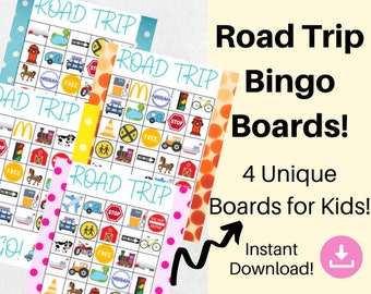 Road Trip Bingo Board. Road Trip Bingo Printable. Road Trip Games. Road Trip Printable Games. Fun car games, Car trip games. Kids Travel