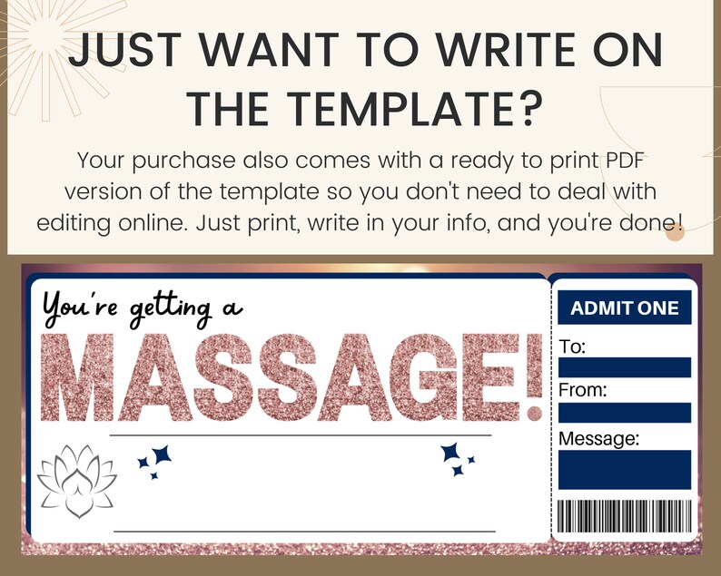 Massage Gift Certificate. Massage Ticket. Massage Coupon. - Etsy