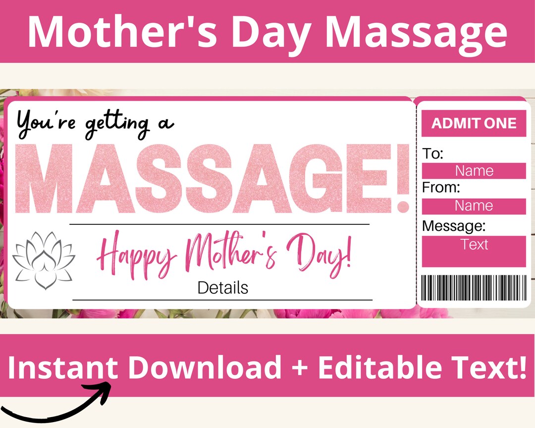 Massage Gift Certificate Massage Ticket Massage Coupon Massage Gift Massage Gift Certificate Massage Ticket Massage Coupon Massage Gift