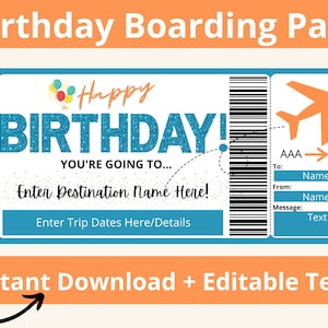 Bordkarte Geburtstag. Bordkarte Vorlage. Geburtstags-Bordkarte. Überraschung Urlaub zum Ausdrucken. Überraschungsreise. Überraschungsreise.