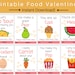 Food Valentine. Printable Valentine Cards for Kids. Toddler Valentines ...
