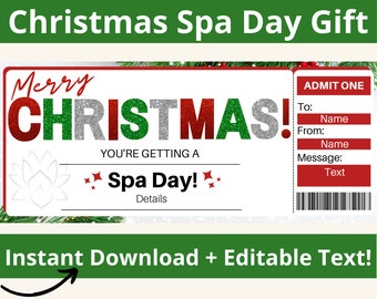 Christmas Spa Gift Certificate. Massage Gift. Pedicure Gift. Manicure Gift. Massage Gift Card. Massage Certificate.Spa Day Gift.Salon Coupon