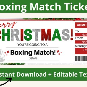 Boxing Ticket. Boxing Match Ticket. Boxing Match Gift. Boxing Gifts for Him. Boxing Gift for Women. Boxing Invitation. Printable