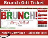 Brunch Gift Idea. Brunch Invitation. Brunch Invite. Brunch Ticket. Brunch Coupon. Printable Gift Certificate. Editable Voucher