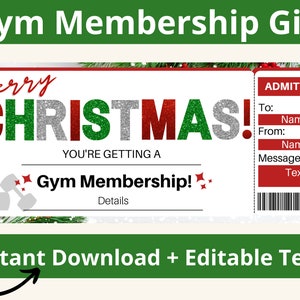Gym Membership Gift Certificate. Gym Certificate. Gym Gifts. Gym Cards. Gym  Lover Gift. Workout Gift. Fitness Gifts. Printable Ticket 