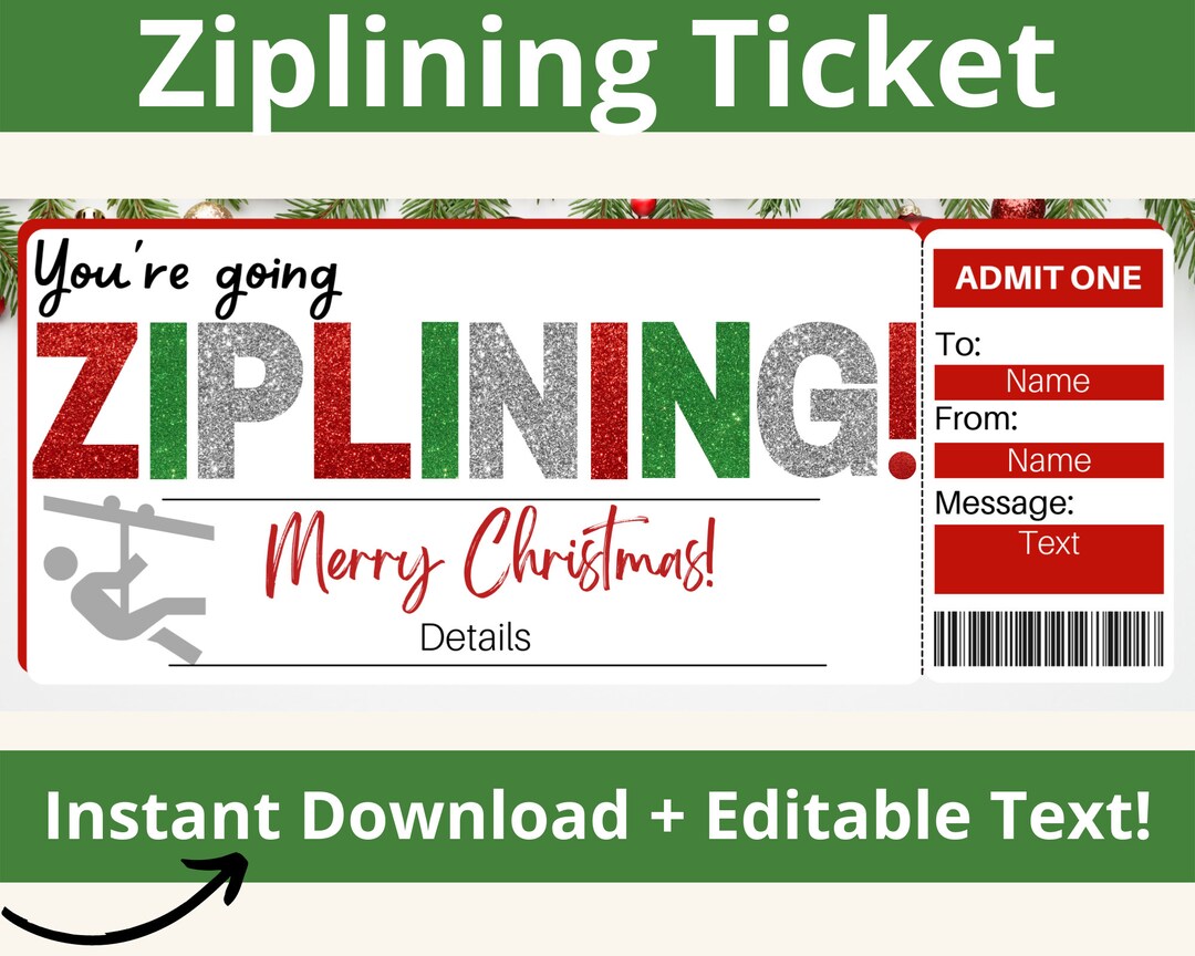 Zipline Gift. Ziplining Gift Certificate. Ziplining Ticket. Etsy