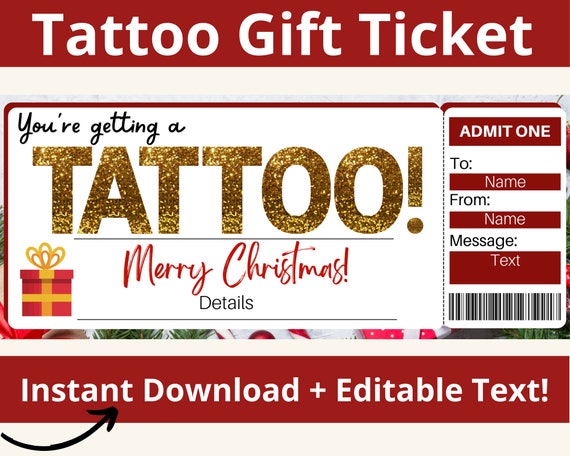 Tattoo Gift Card Ticket Voucher Certificate | Zazzle