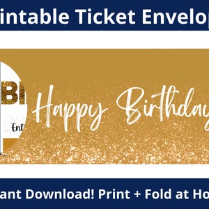 Ticket Umschlag. Druckbare Briefumschlag Vorlage. Bordkarte Umschlag. Kartenhülle. Geschenk Umschlag. Geburtstag Umschlag. Überraschungsumschlag
