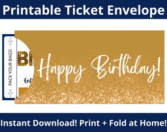 Ticket Envelope. Printable Envelope Template. Boarding Pass Envelope. Ticket Sleeve. Gift Envelope. Birthday Envelope. Surprise Envelope