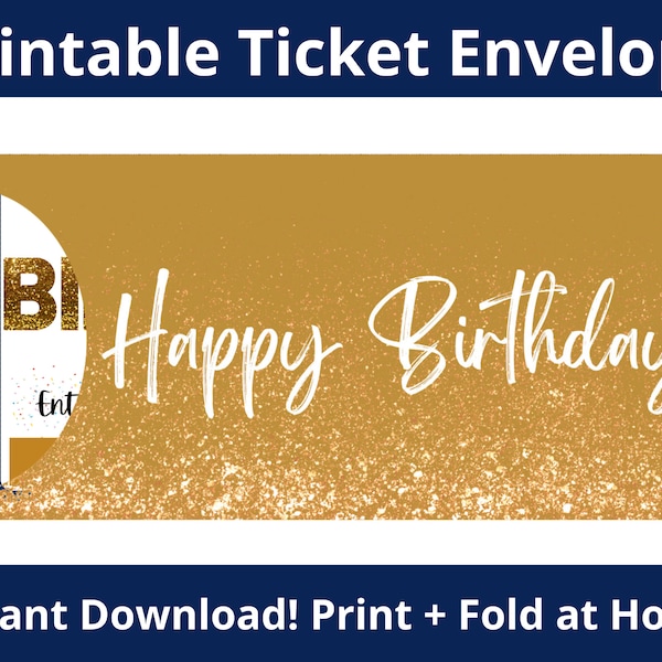 Ticket Envelope. Printable Envelope Template. Boarding Pass Envelope. Ticket Sleeve. Gift Envelope. Birthday Envelope. Surprise Envelope