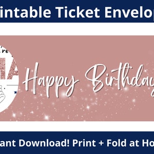 Ticket Envelope. Printable Envelope Template. Boarding Pass Envelope. Ticket Sleeve. Gift Envelope. Birthday Envelope. Surprise Envelope