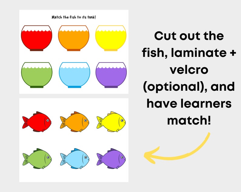 Color Matching Printable. Color Matching for Toddlers. Color Etsy