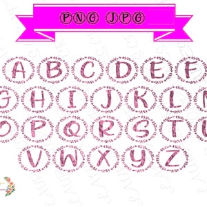 pink foil monogram alpahbet jpg/png download