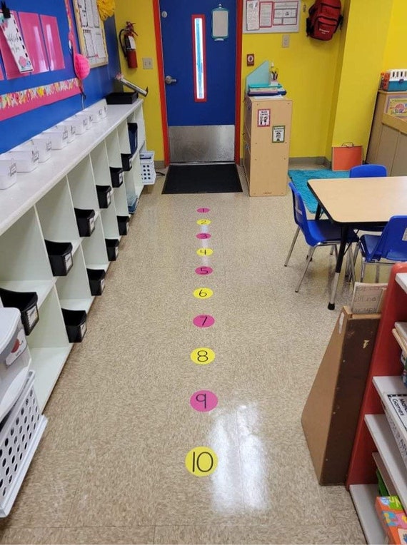 Classroom Line Up Spots 36pc Boho - Number Floor Stickers For ...