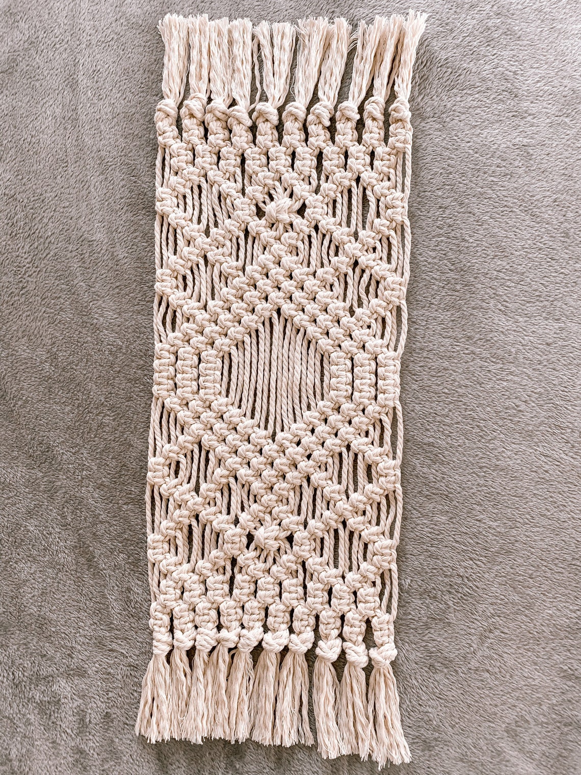 Macrame Table Runner geometric pattern hexagon boho table Etsy