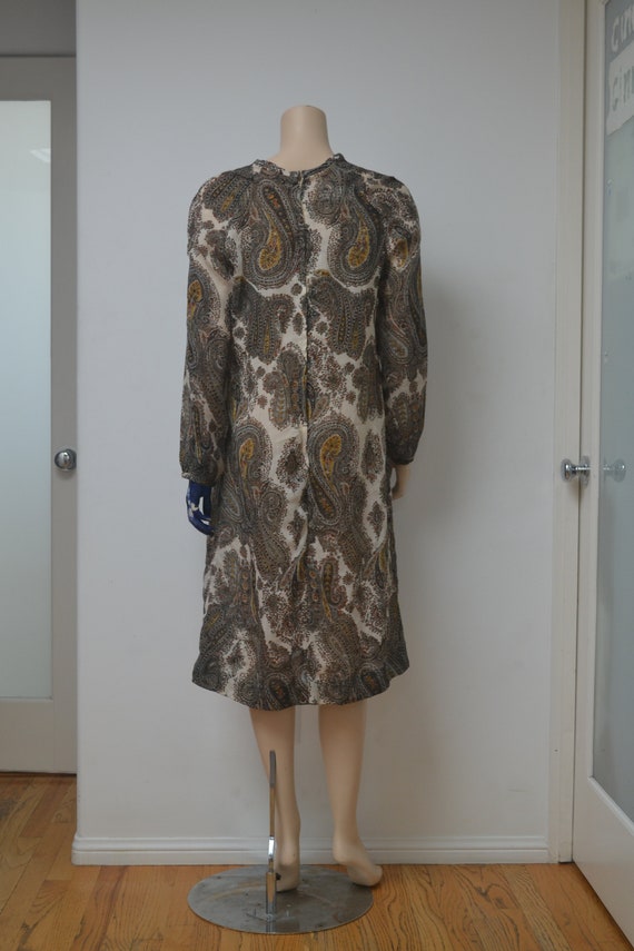 Vintage 70's Paisley Print Midi Dress - image 4