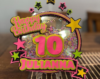 Neon Cake Topper