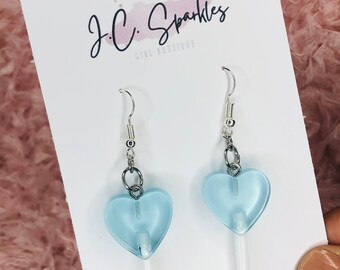 Heart Lollipop Earrings | Enamel Candy Jewelry | Sweet Accessories