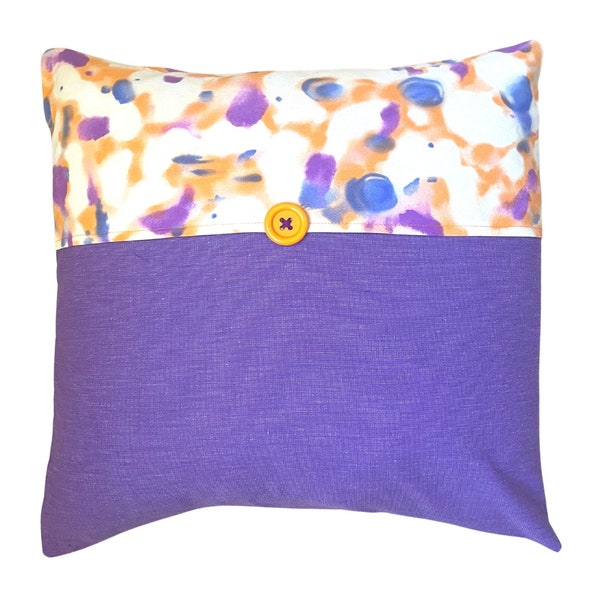 Abstract Watercolor Pillow Cover, Orange and Purple Pillow, Teenage Girl Bedroom Decor, Spring Decor, Bright Pillow, Jewel Tone Pillow,