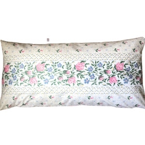 Shabby Chic Lumbar Pillow, Spring Pillow Cover, 14x28, 18x18,  Floral Pillow, Cottage Core Decor, White Pink Green, Double Sided, Nursery