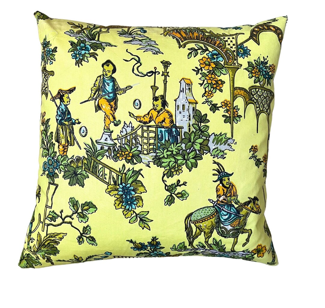 Asian Pillow Cover Chinoiserie Pillow Asian Decor Pagoda Etsy