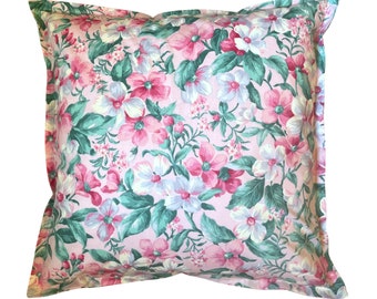 Floral Pillow Covers 20x20, Spring Pillows, Pink and Green Floral Pillow over, Spring Decor, Floral Accent Pillow, 20x20 Throw Pillow,