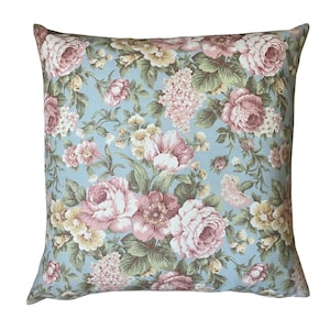 Floral Pillow Cover, Roses Pillow, Spring Pillow Cover, Double Sided, French Country Decor, Shabby Chic Cottage, Gift for Mom, Several Sizes