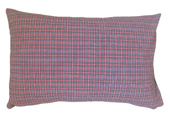 Red Green Plaid Holiday Lumbar Pillow Cover, Green Velvet Lumbar, Tartan Plaid, Holiday Accent, Classy Christmas, Holiday Decor, Festive