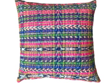 Colorful Pillow Cover, Guatemalan Pillow, Ethnic Pillow, Double Sided, Peruvian Pillow, Bright Kilim Pillow Covers, Pink Purple Green Blue