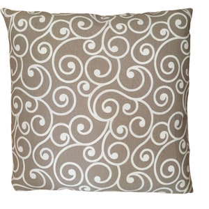 Porch Pillow Cover, Indoor Outdoor Pillow Cover, Tan White Pillow, Neutral Outdoor Pillow, Patio Pillow Cover, Accent Pillow, Accent Pillow