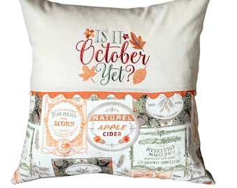 Fall Pillow Cover, Embroidered Pillow, 20x20 Pillow Cover, Fall Lover Gift, Autumn Pillow, Fall Decor, Decorative Pillow, Farmhouse Decor,