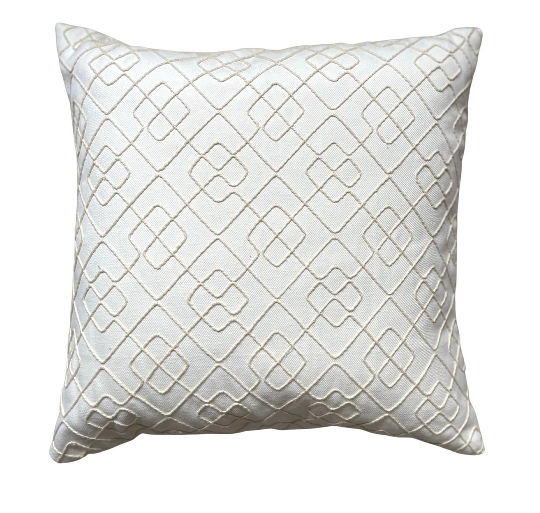 Textured Cream Pillow Cover 20x20, off White Corduroy, Cream Jute