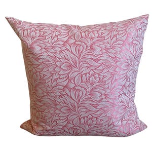 Pink Floral Pillow Cover, Shimmery Pillow, Double Sided, Teen Bedroom Pillow, Elegant Pillow Cover, Multiple Sizes, Designer Fabric,