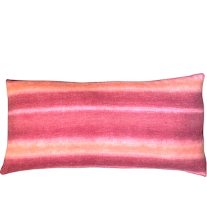 14x28 Tie Dye Soft Pillow Cover, Orange Pink Pillow, Rainbow Bed Pillow, Teenage Girl Gift, Dorm Room Decor for Girl, Bright Colored Pillow