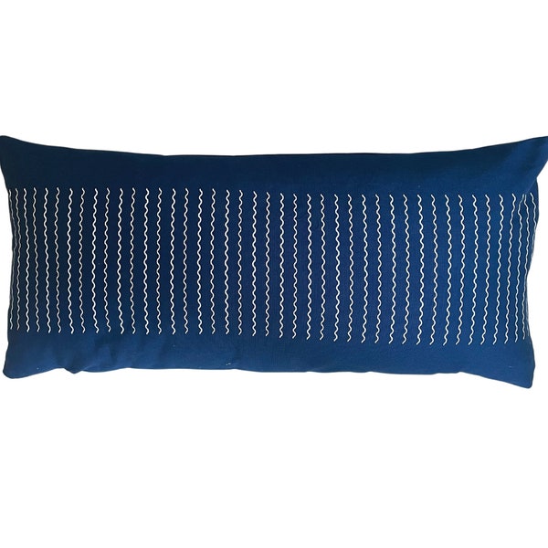 Navy Lumbar Pillow Etsy