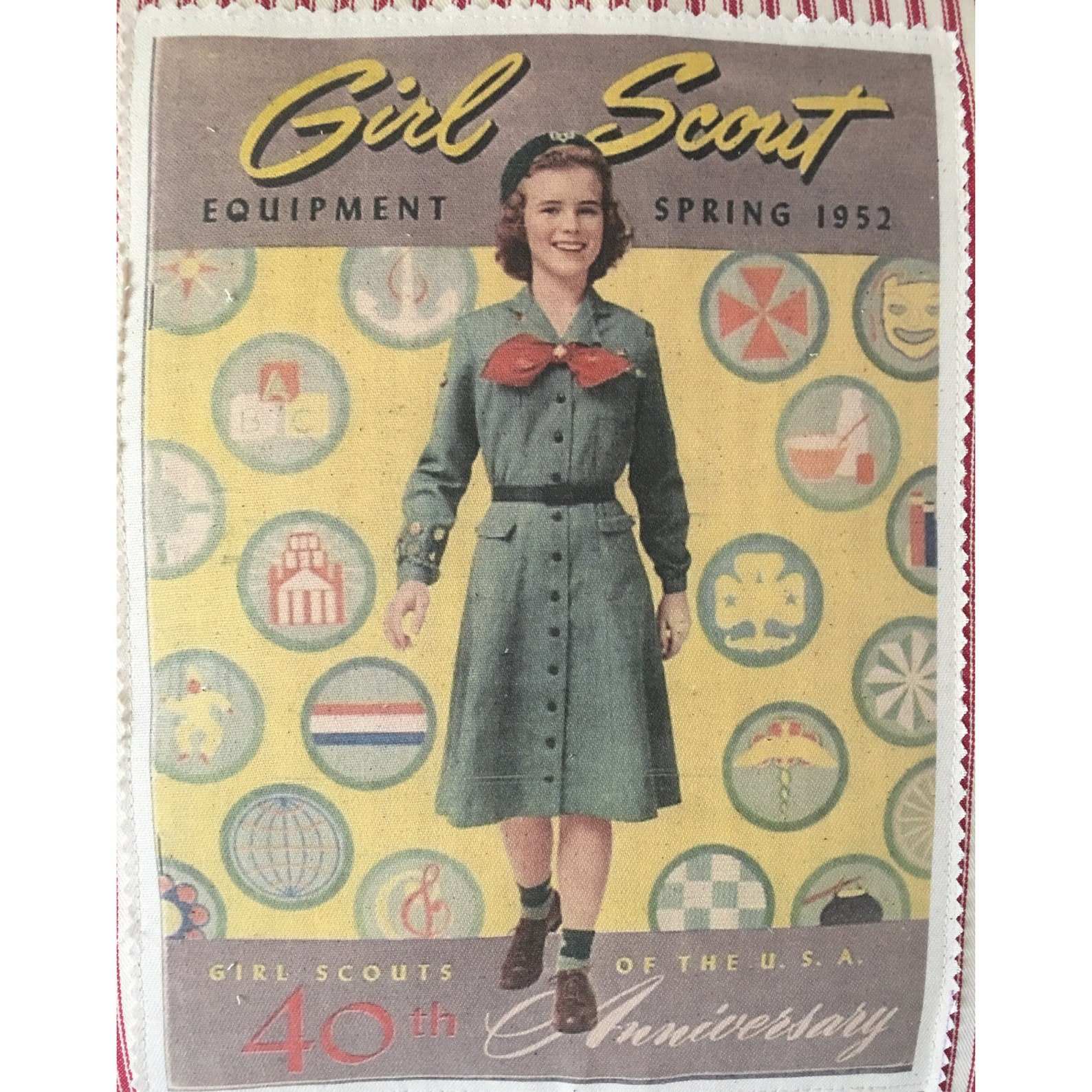 Girl Scout Pillow Vintage Americana Decor Girl Scout Gift Etsy