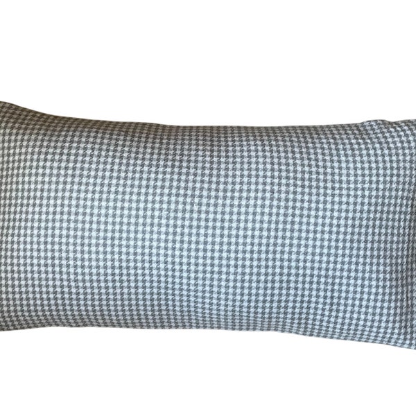 Gray Houndstooth Pillow Cover, Gray and White Pillow, Jacquard Pillow, Boho Chic, Lumbar, Oblong Pillow, Home Decor, Accent PIllow,