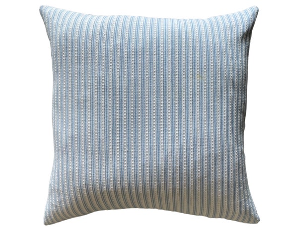 Blue White Striped Pillow Cover Textured Pillow Spring Pillow